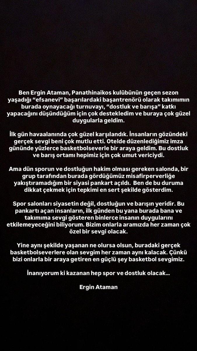Ergin Ataman'dan 'skandal pankart' için birinci açıklama: En sert formda...