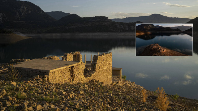 Kuraklık sular altındaki Yunan köyünü ortaya çıkardı: Köyde yaklaşık 80 konut bir kilise ve bir okul bulunuyordu