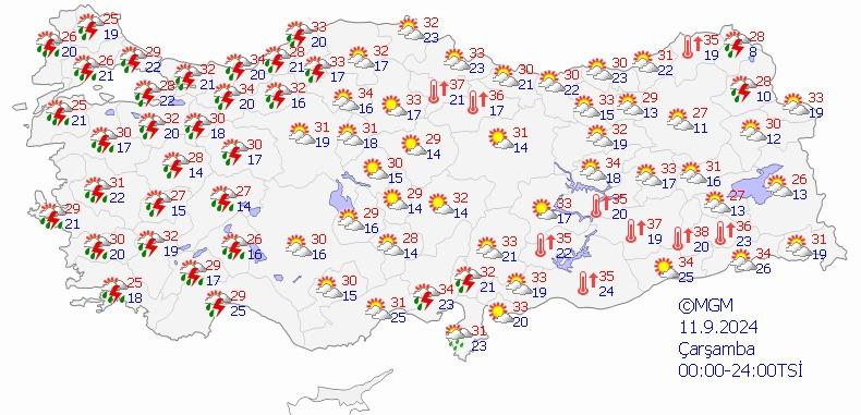 Meteoroloji'den 7 kente sarı kodlu ihtar: Dikkatli ve önlemli olun!