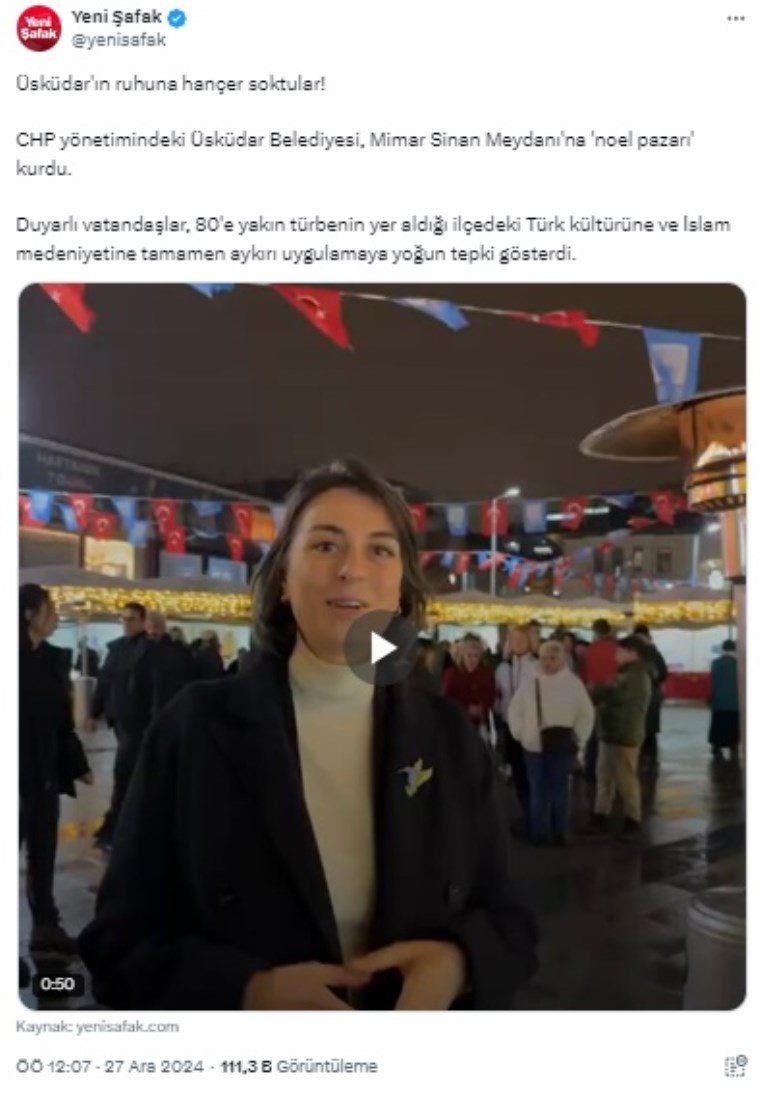 CHP Üsküdar İlçe Lideri'nden AKP ve Yeni Şafak'a 'Yılbaşı Pazarı' cevabı: 'Tetiklemeye çalıştığınız yalnızca kötülük'