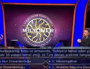 Kim Milyoner Olmak İster’de 1 Milyon Lira Değerindeki Soru
