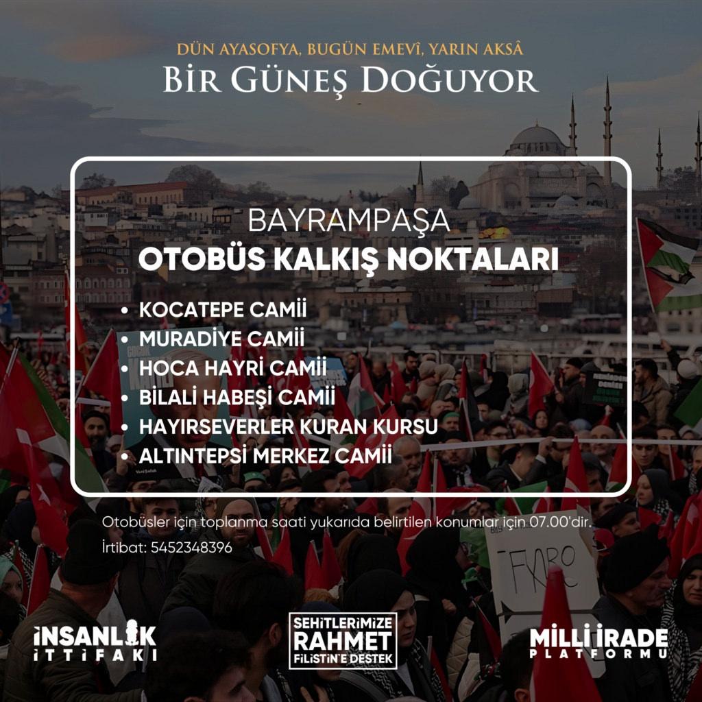 Yüz binler Gazze için yürüyecek! İşte alana giriş ve ulaşım ayrıntıları