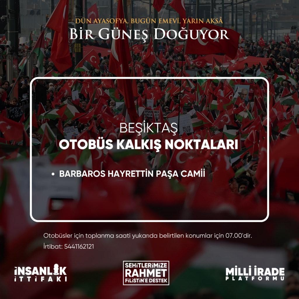 Yüz binler Gazze için yürüyecek! İşte alana giriş ve ulaşım ayrıntıları