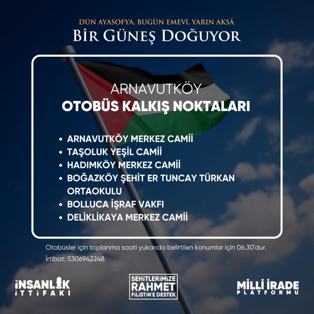 Yüz binler Gazze için yürüyecek! İşte alana giriş ve ulaşım ayrıntıları