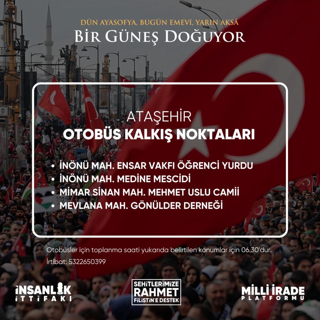 Yüz binler Gazze için yürüyecek! İşte alana giriş ve ulaşım ayrıntıları