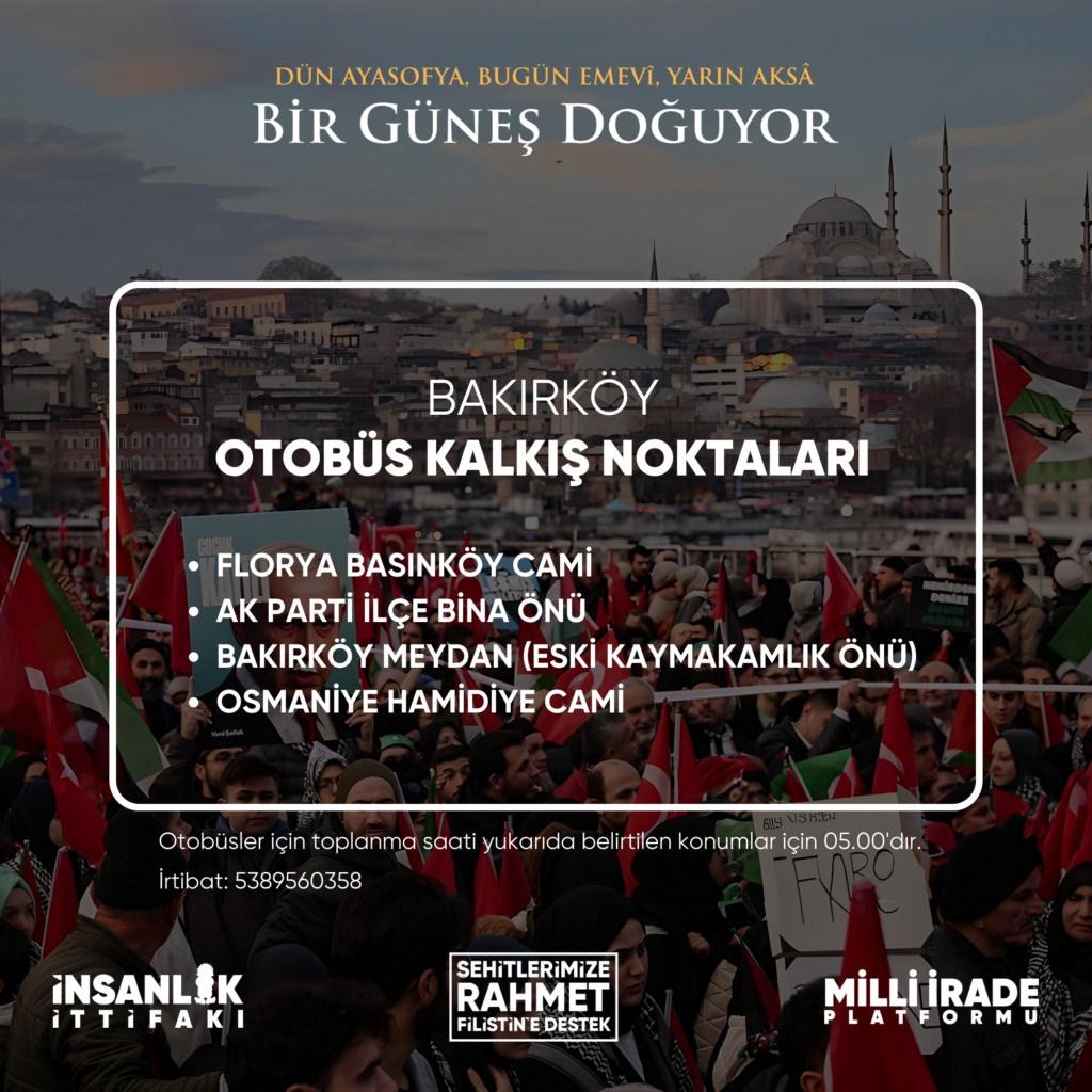 Yüzbinler Gazze için yürüyor! İşte alana giriş ve ulaşım ayrıntıları