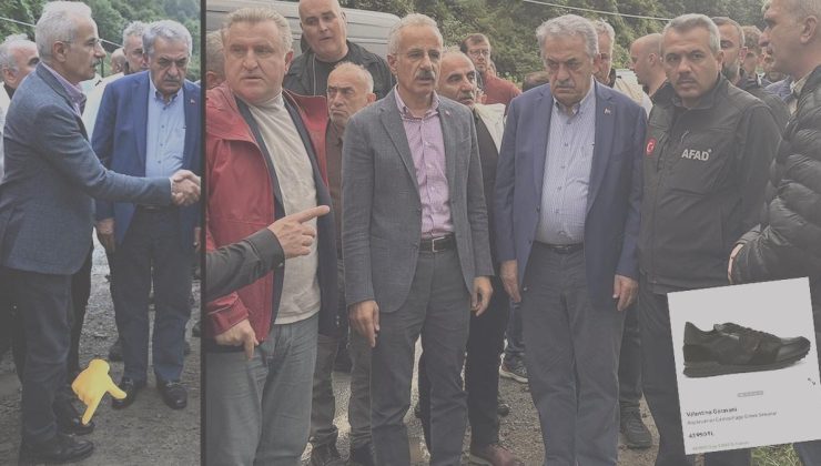 Bakan bey 44 bin liralık ayakkabıyla sel teftişinde