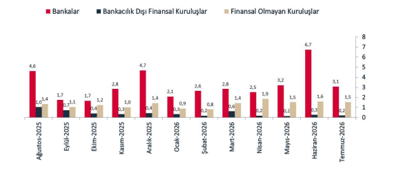 Özel kesimin dış borcunda 2,5 milyar dolarlık artış
