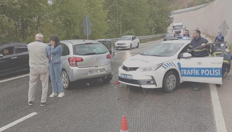 Tokat’ta zincirleme kazada müdahale eden polislere araba çarptı