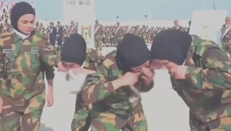 Komşu ülkede orduya katılan bayan askerlerden mide bulandıran merasim