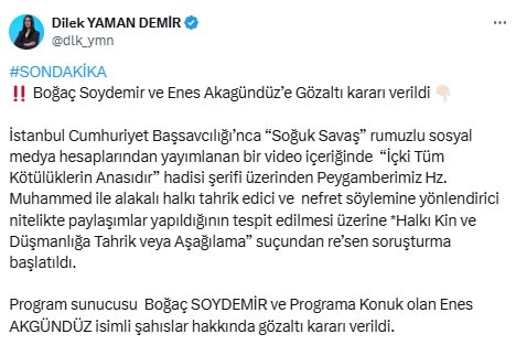 Son Dakika: Soğuk Savaş programı sunucuları Boğaç Soydemir ve Enes Akagündüz’e gözaltı