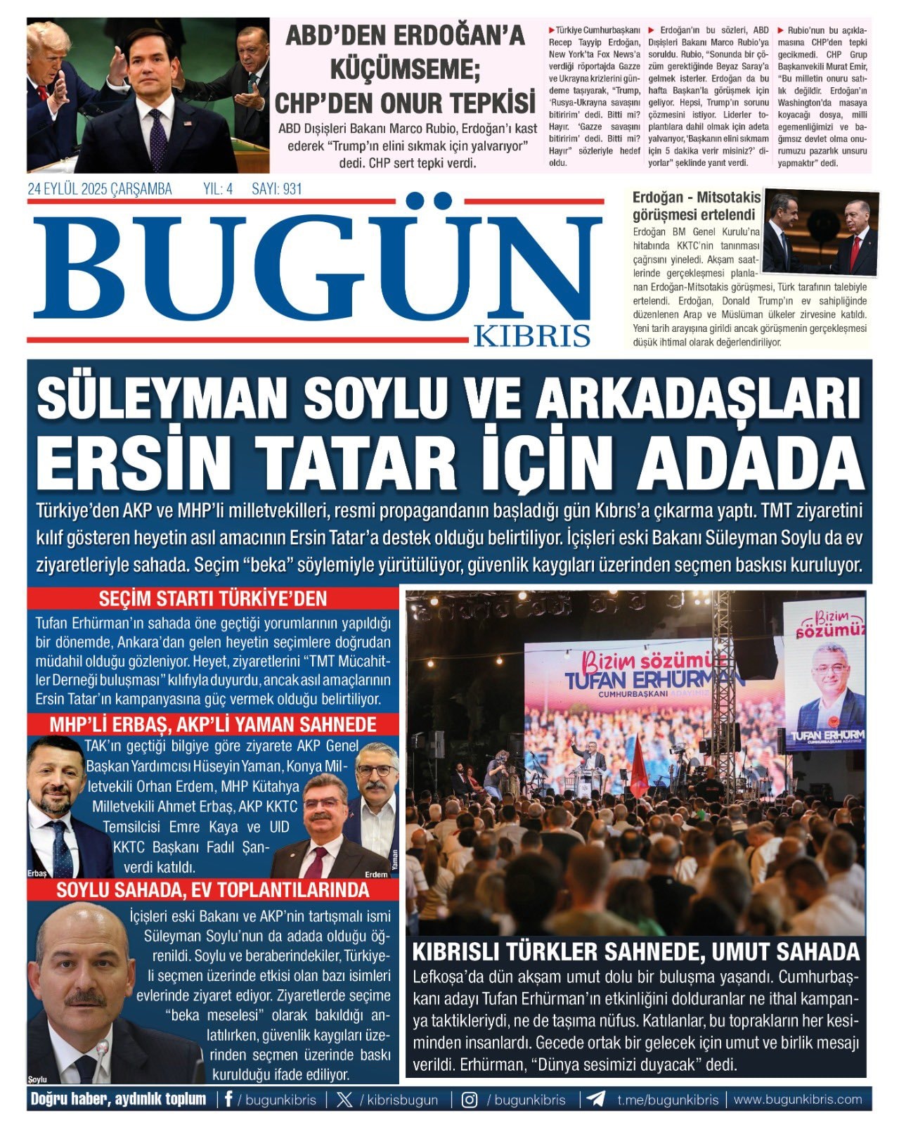 Süleyman Soylu bu kez Kıbrıs seçimlerinde ortaya çıktı
